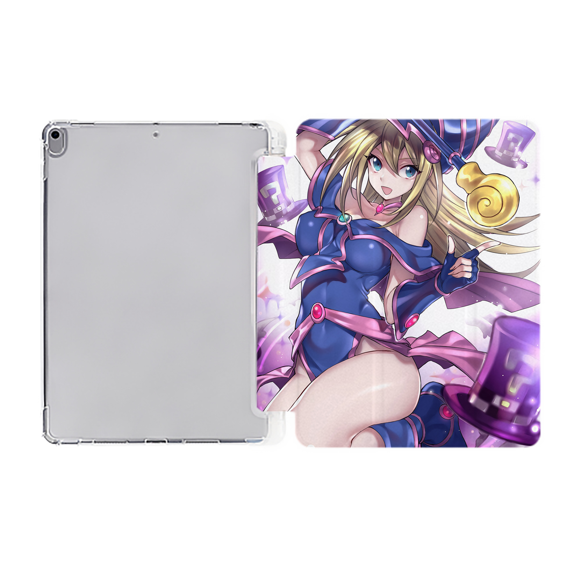 （画像用） 遊☆戯☆王 Yu-Gi-Oh! IPad ケース ペン収納付き 三つ折りスタンド PUレザー×シリコン 対応機種9.5/10.5/10.9インチ